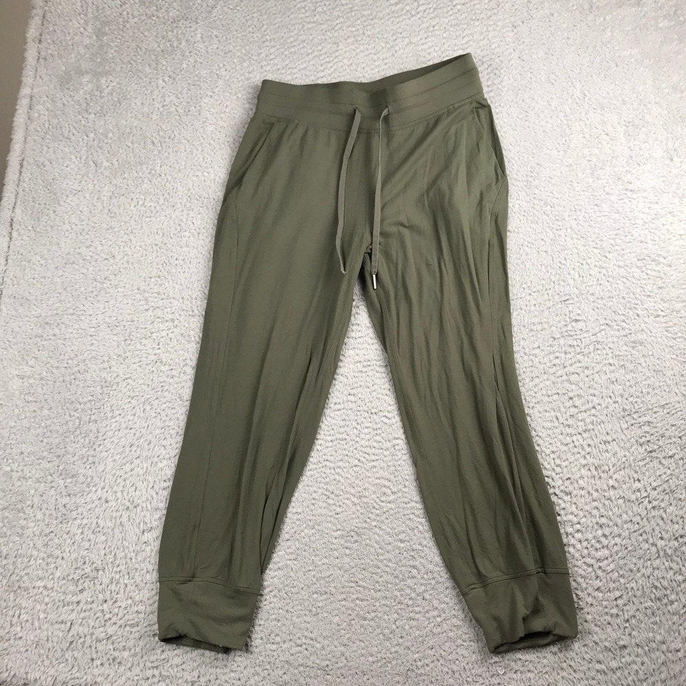 Lululemon Ready To Rulu High‎ Rise Cropped Jogger Women 8 Olive Green Yoga Pants